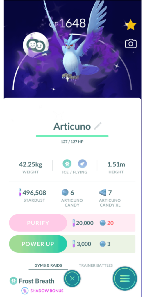 First legendary bird I've ever gotten and its shiny!
