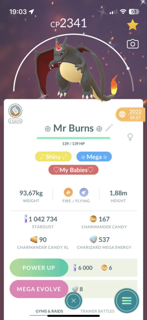 Shiny Charizard with party hat🥳