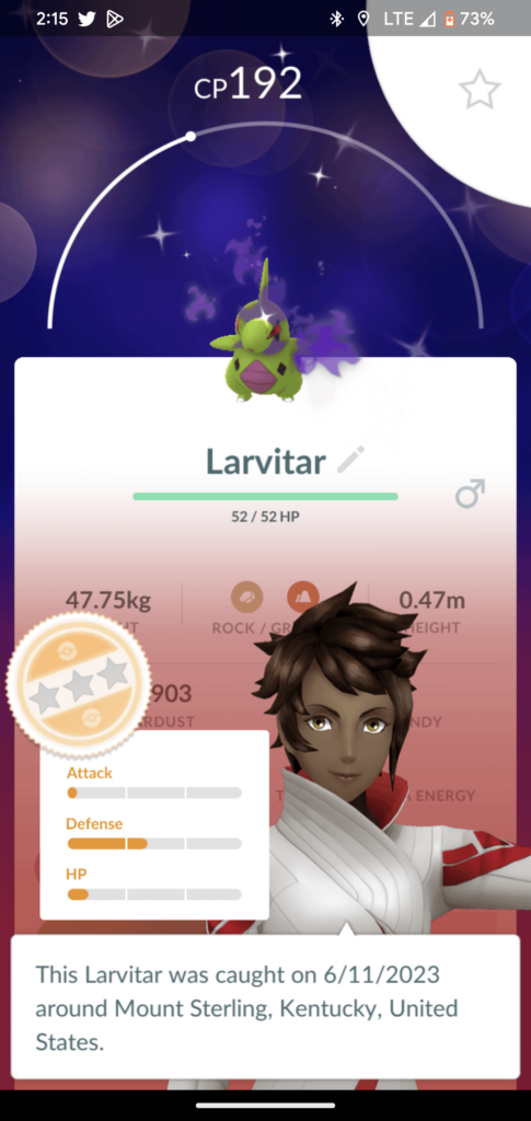 YAY SHINY! Boo for bad stats.