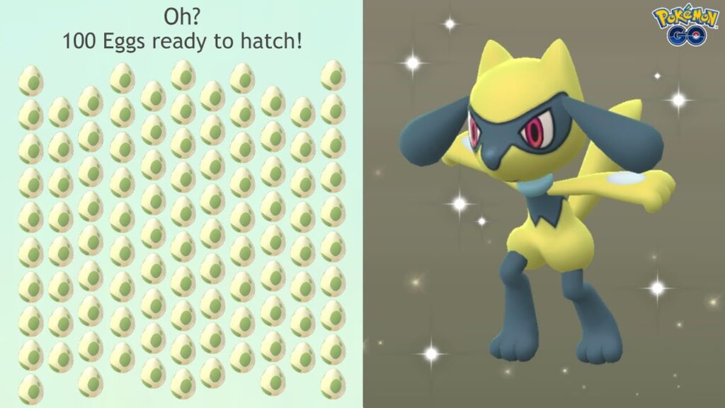 Hatching 100 2km eggs during the Riolu Hatch Day event in Pokemon GO