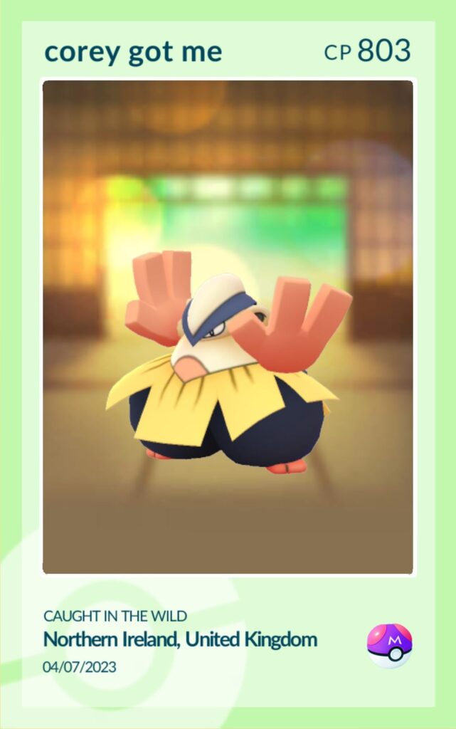 What pokemon has a child caught with your masterball and been super proud of?
