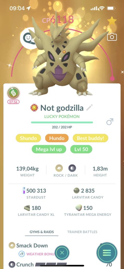 Don’t know if this is the first but I’m sure it’s one of the first maxed out mega tyranitars 😎
