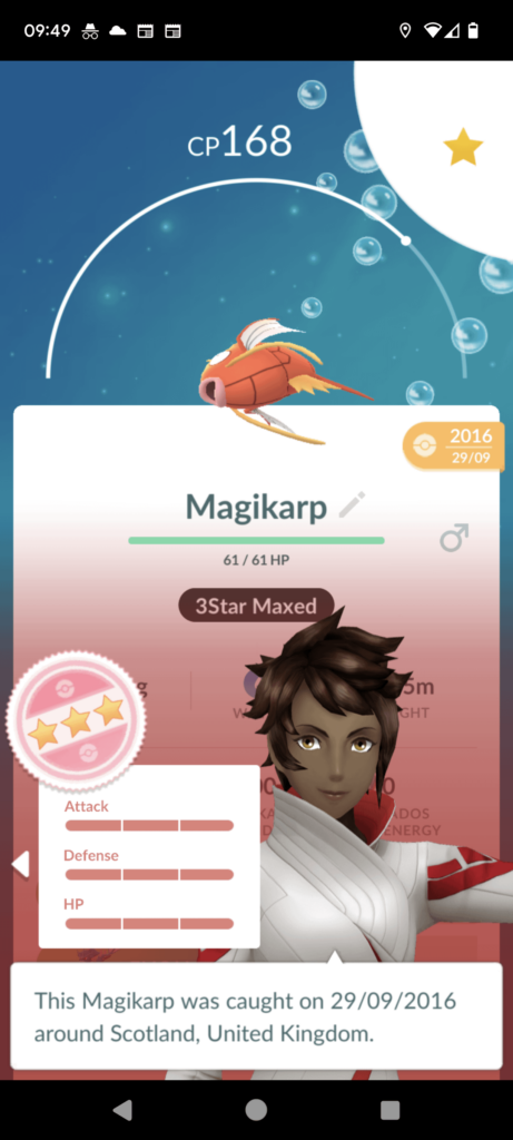 Finally earned enough candy to evolve my magikarp I caught in 2016