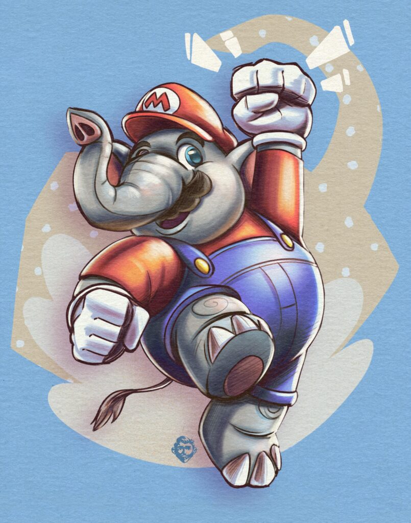 Elephant Mario deserves a fan art already! I had to do it!