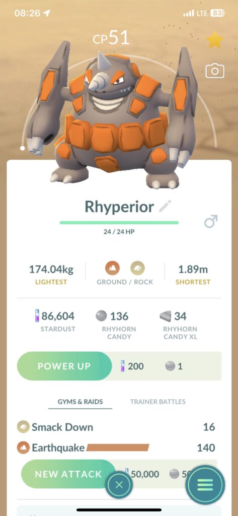 Does anyone have me beat for the weakest rhyperior?