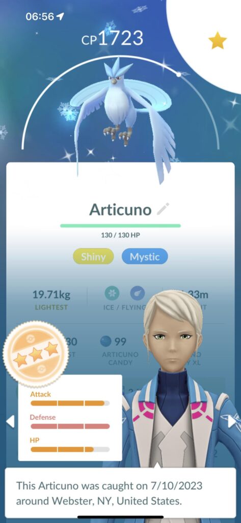 All 3 Shiny Kanto Birds obtained😍