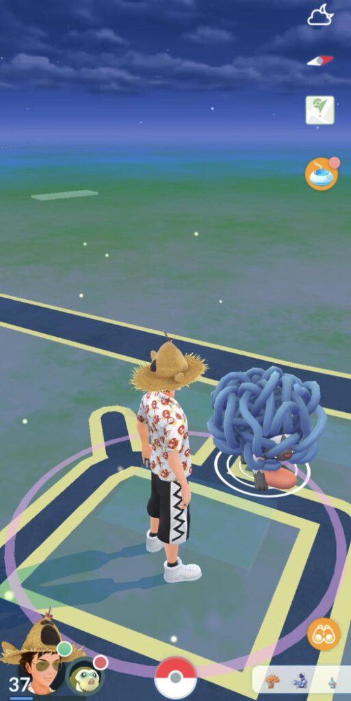 if you look closely you can see a cute dog trying to hide in the vines of a tangela