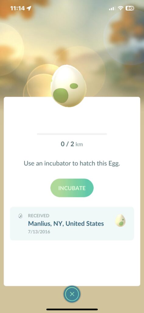 This egg I have been holding onto.