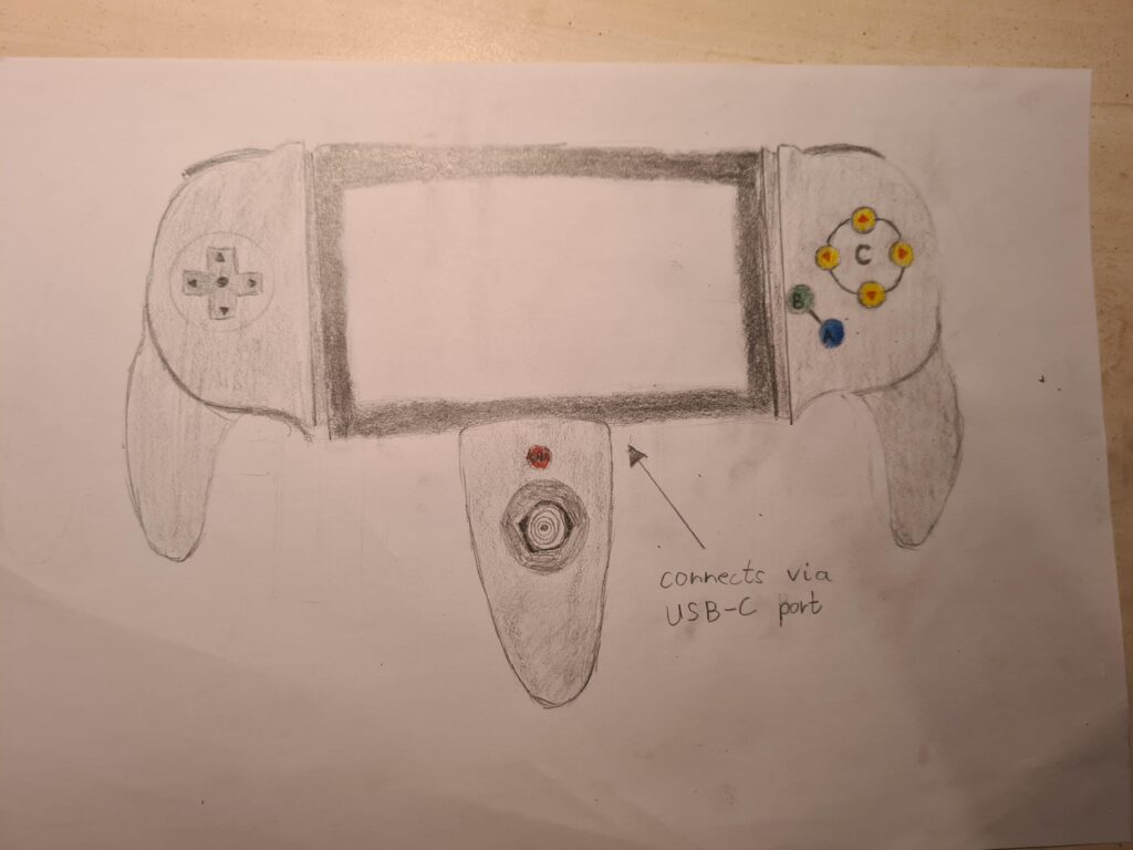 Handheld N64 controller concept i drew