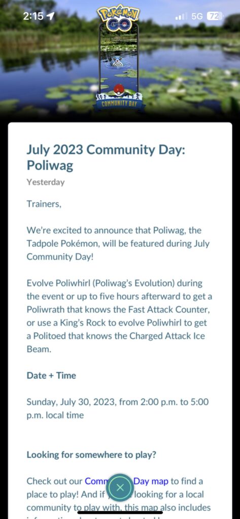 Thoughts on the new community day?
