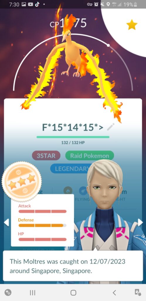 So happy for this 98% IV / 15 14 15 IV Moltres I got in a raid. Thanks for this blessing Pokémon Go!
