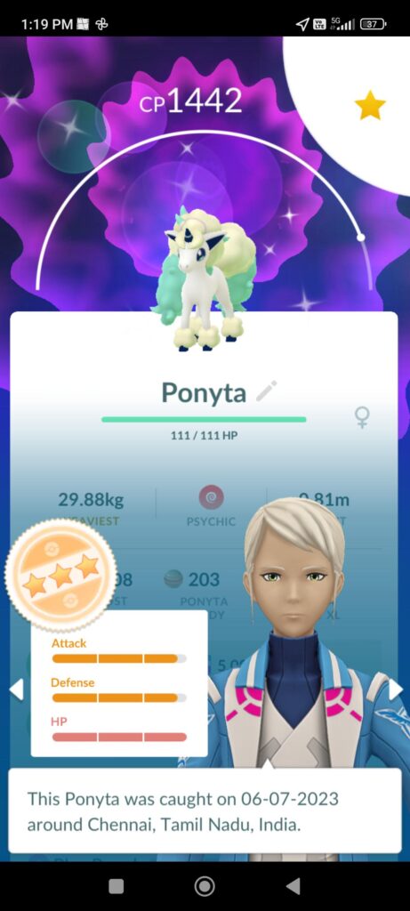 Got a shiny Galarian Ponyta, almost perfect!