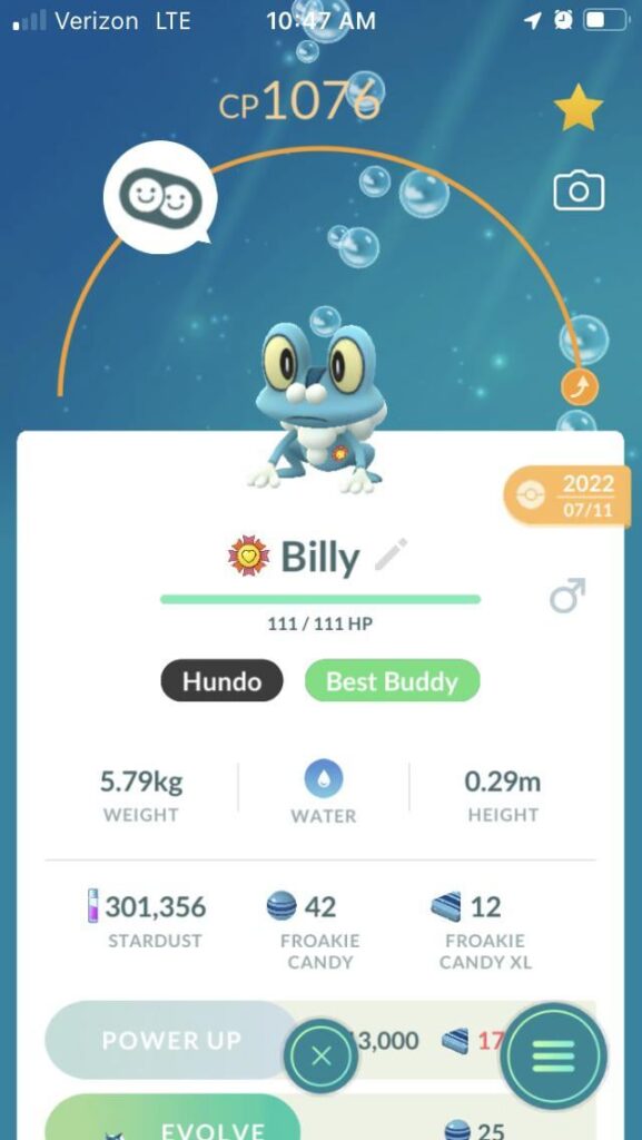 Billy Update! He missed you guys stop by and say hai! He sadly wont hit 50 Until Froakie Day, but him and his family are hella hyped to finally evolve after exactly one year! (And the elders will get their moves by the elite charge tm's)