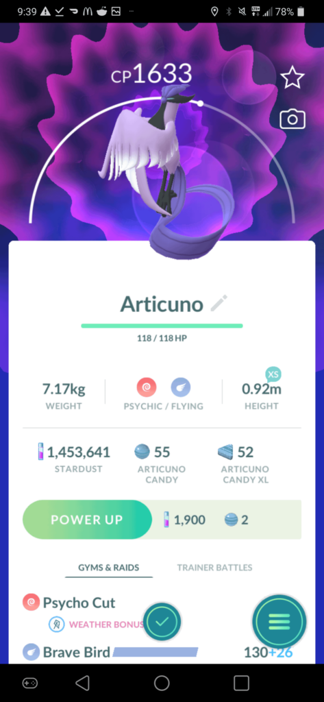 Critical captured Galar Articuno