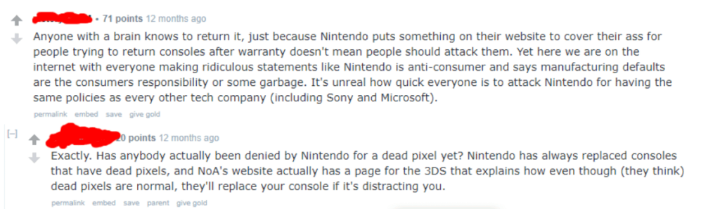"Has anyone actually been denied by Nintendo for a dead pixel yet?" - Yep, here's what my call went like.