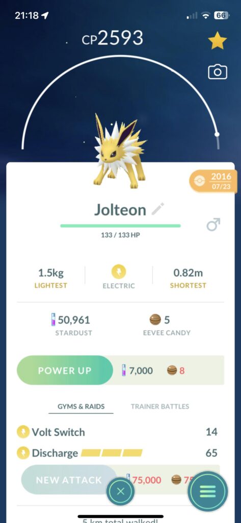 I present you all, my extremely underweight jolteon that only weights 1.5kg/3.3Ibs
