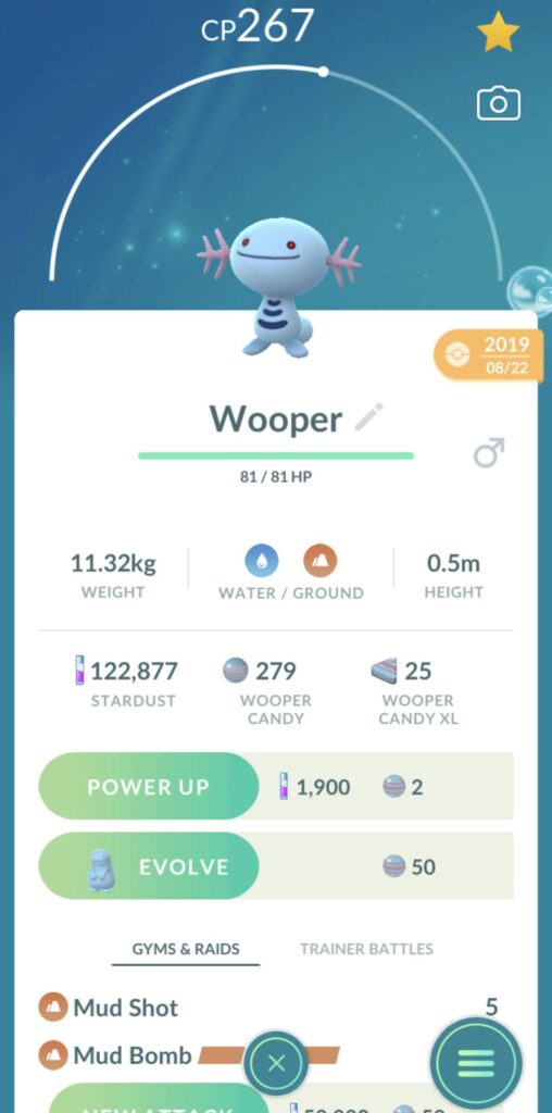 Was spooked by this bug where my non-shadow wooper showed up with red eyes like a shadow 🫣