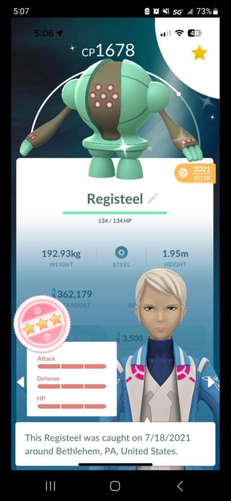 My wife has the only 4 star legendary shiny that I've ever seen.