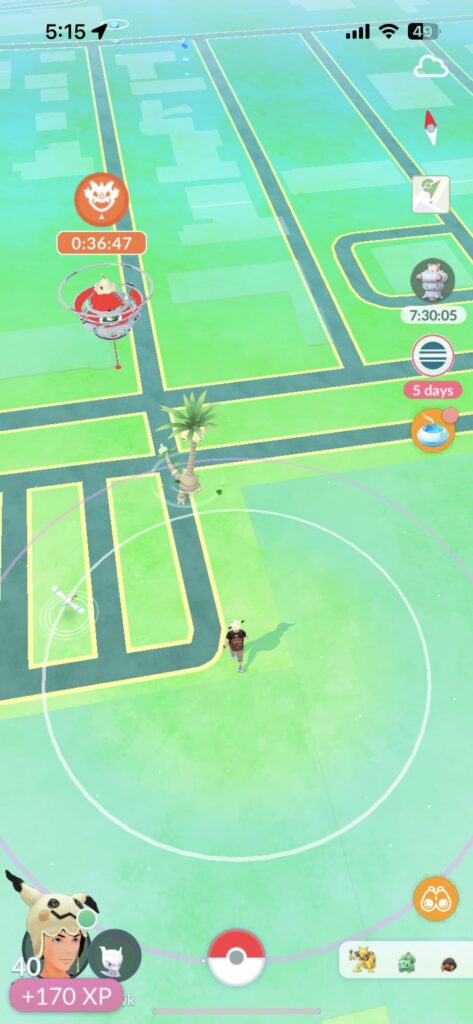 Same pokemon, same spot, 4 different days