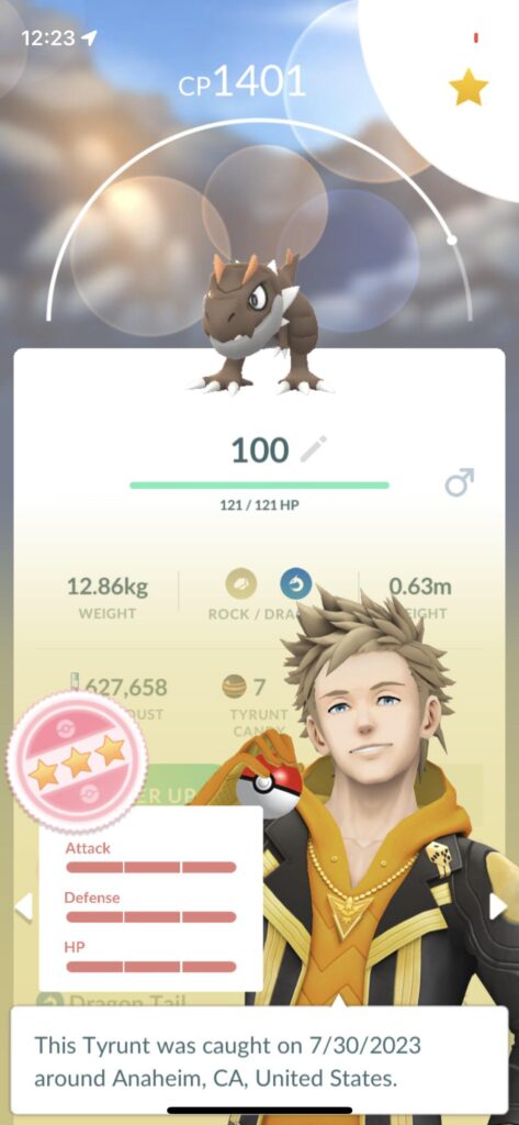 Caught this the other day. 100 Tyrunt
