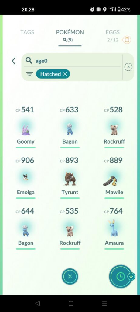My nine 10km eggs (missed the screenshot of the Oh?)