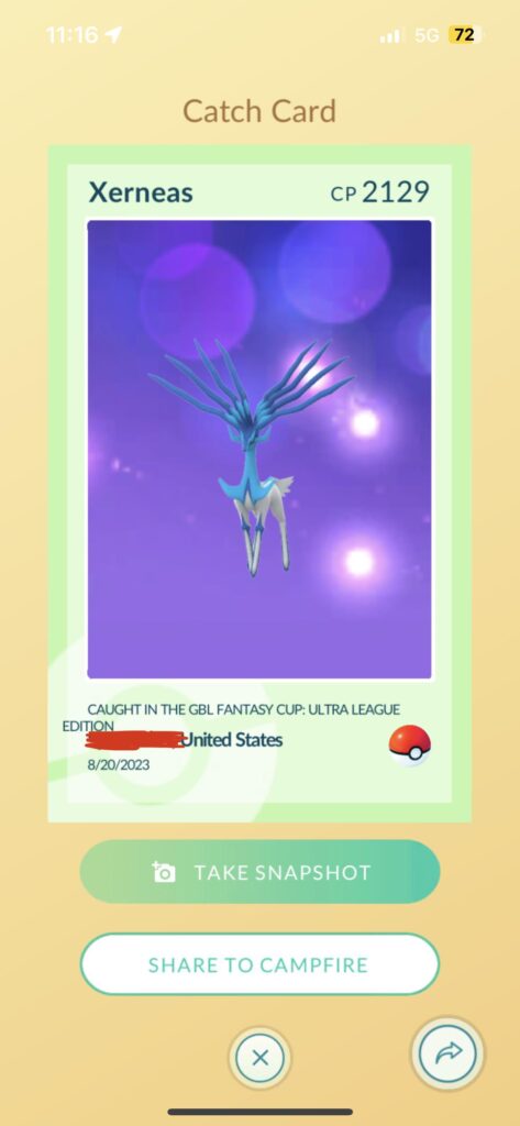 Caught from battle league rewards. Nice😎