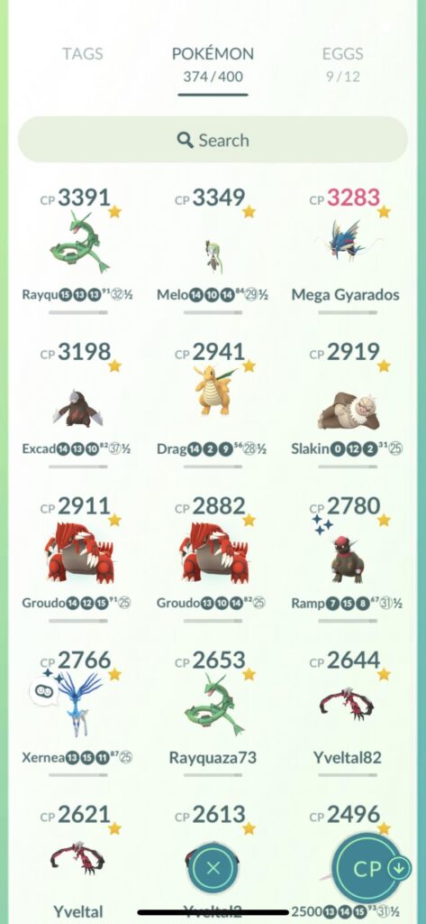 I raided till I got no Pokémon left (image limit but I have 4 Pokémon under 500 with some cp)
