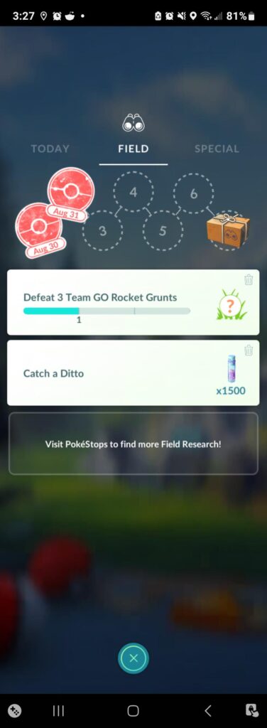 Seriously? As a field research task? And only 1500xp?