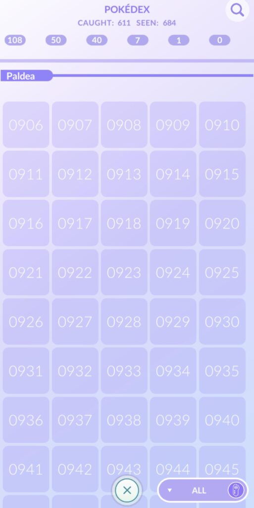 Paldea Pokédex added till 999