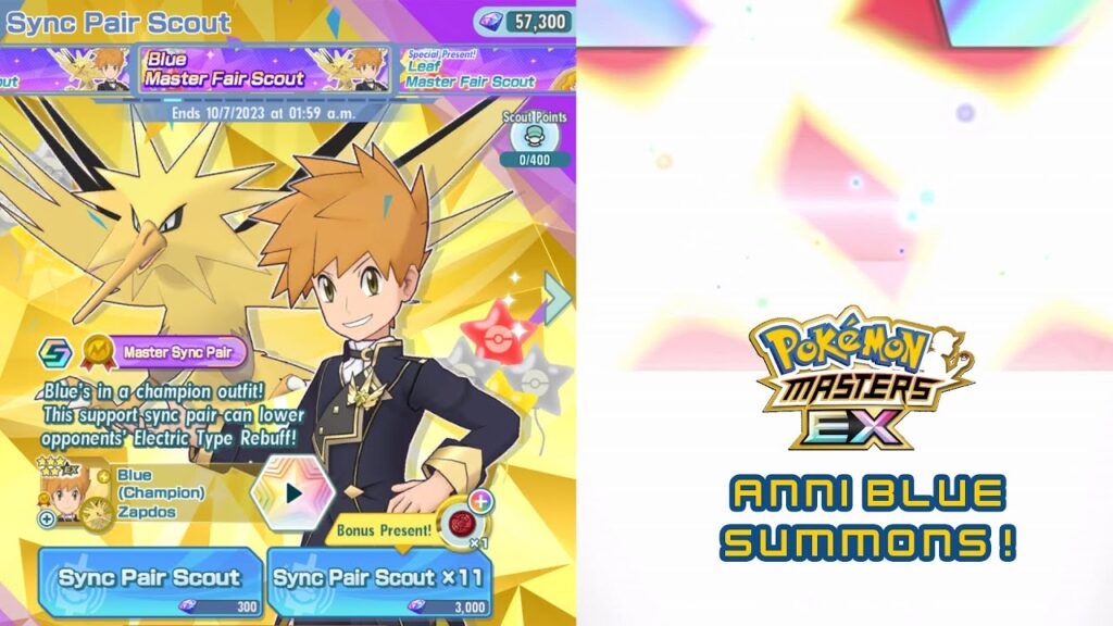 Pokemon Masters EX - Anni Blue/Champion Blue Summons! The good fortune continues!