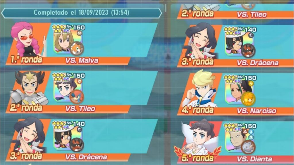 E4 Kalos 1vs3 12.500pts (Semana 160) -Pokemon Masters EX