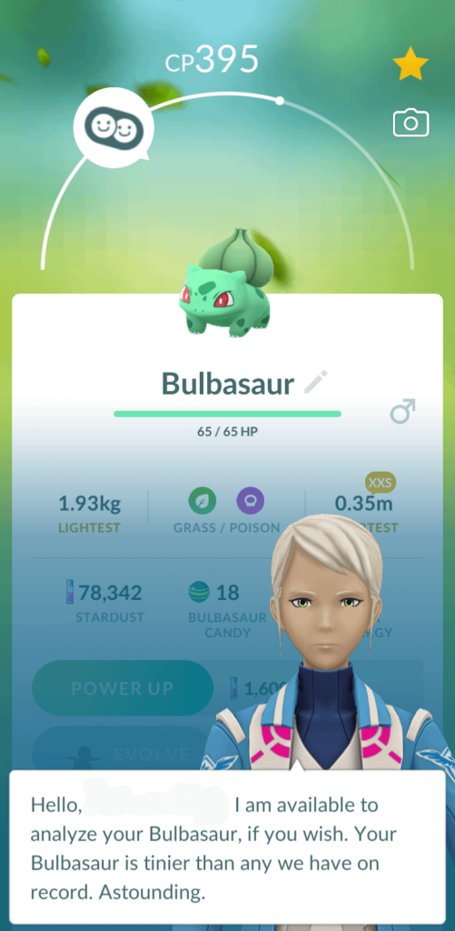 Does this mean I have the world's smallest Bulbasaur? OR is this like a personal record?