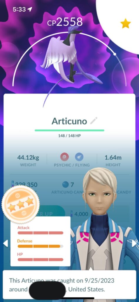 Used my master ball on the bird