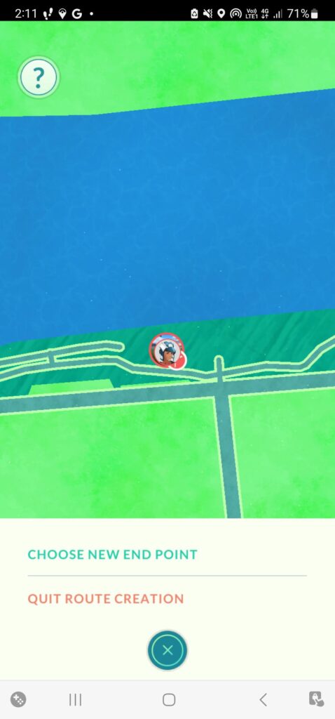 Where is the complete route button?