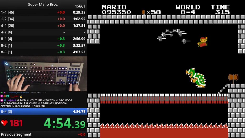 Speedrunners are inching closer to Super Mario Bros. perfection - Niftski's Any% 4:54.631 World Record ties the Tool Assisted Speedrun into 8-4