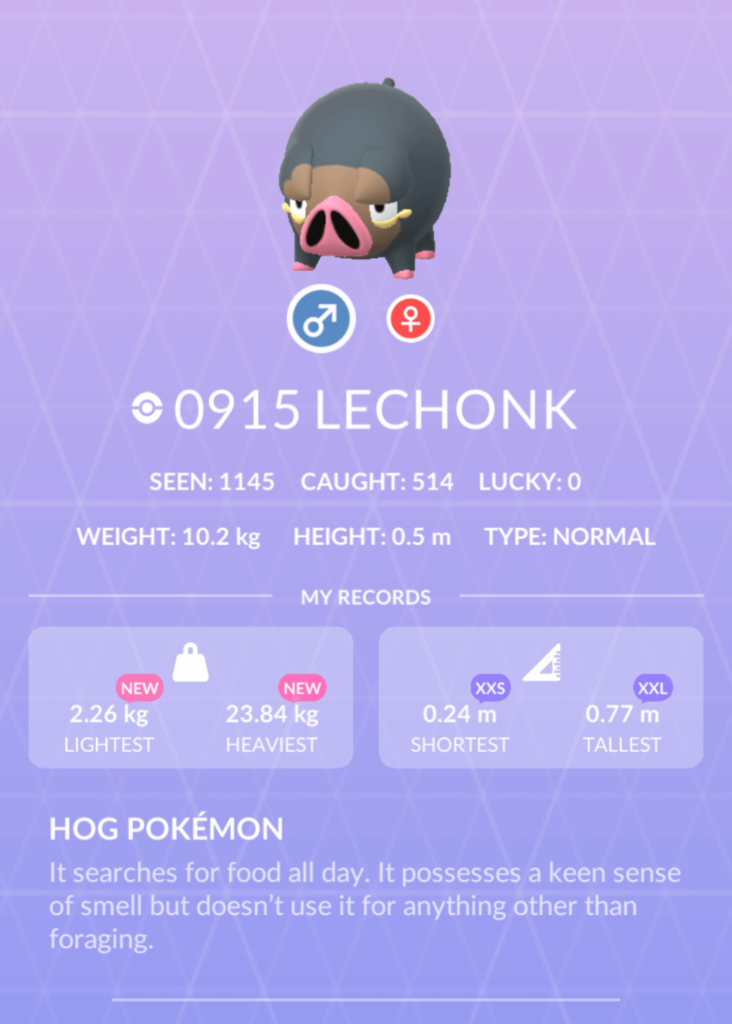 200-300 seen but no Shiny Lechonk? I raise you 1145 seen no Shiny Lechonk.