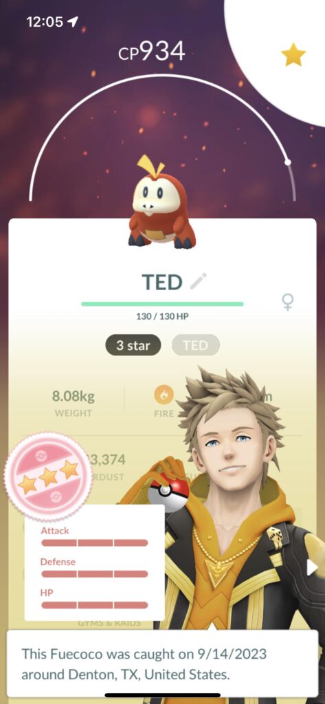 First perfect Pokémon Ted