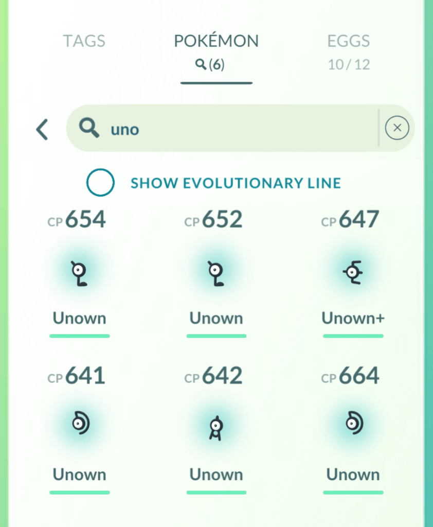 6 Unowns defeated and caught this morning