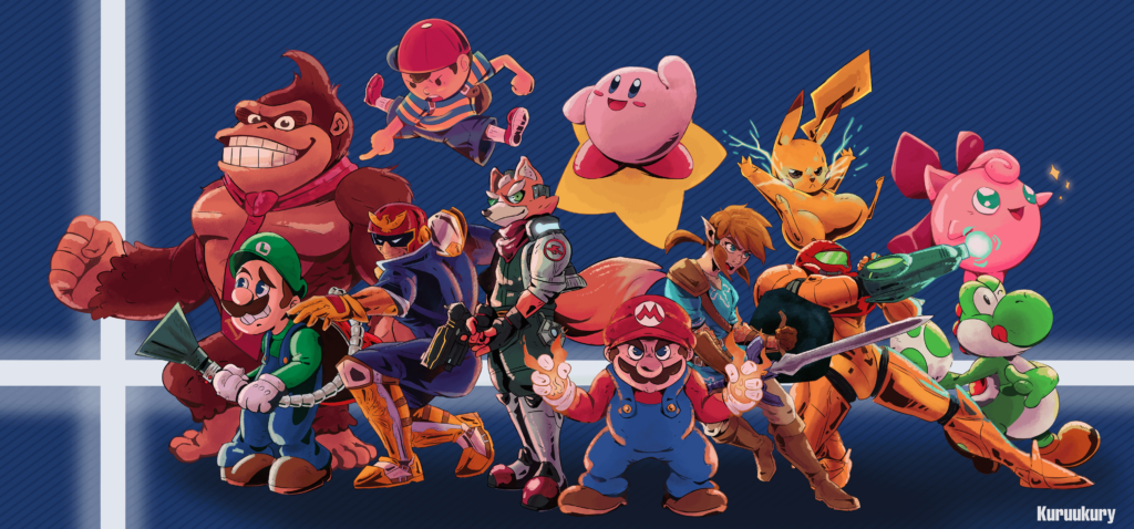 Hi! I've been drawing the smash ultimate roster everyday and today I finally finished the OG 64 cast and really wanted to share.