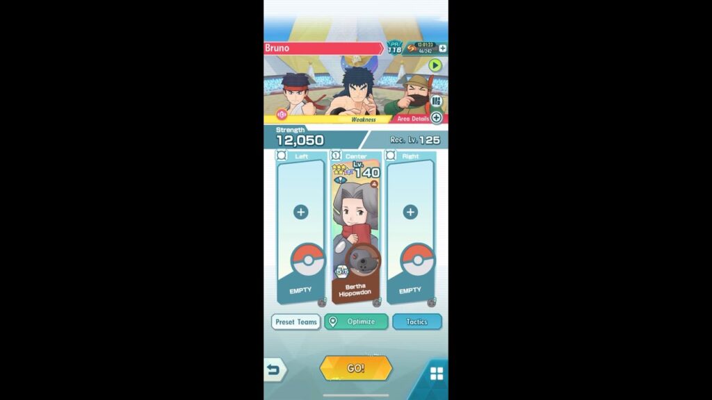 Pokemon Masters EX : Bertha Solos Bruno (Psychic Weak) 2500 Points