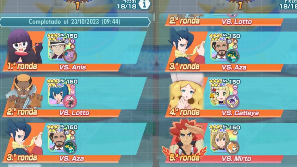 E4 Teselia 1vs3 12.500pts (Semana 165) -Pokemon Masters EX-