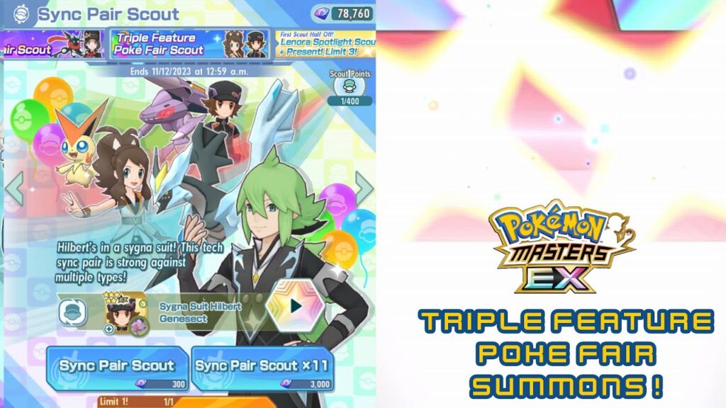 Pokemon Masters EX - Triple Pokefair Summons (Unova) - I'm Giving This All I Got!