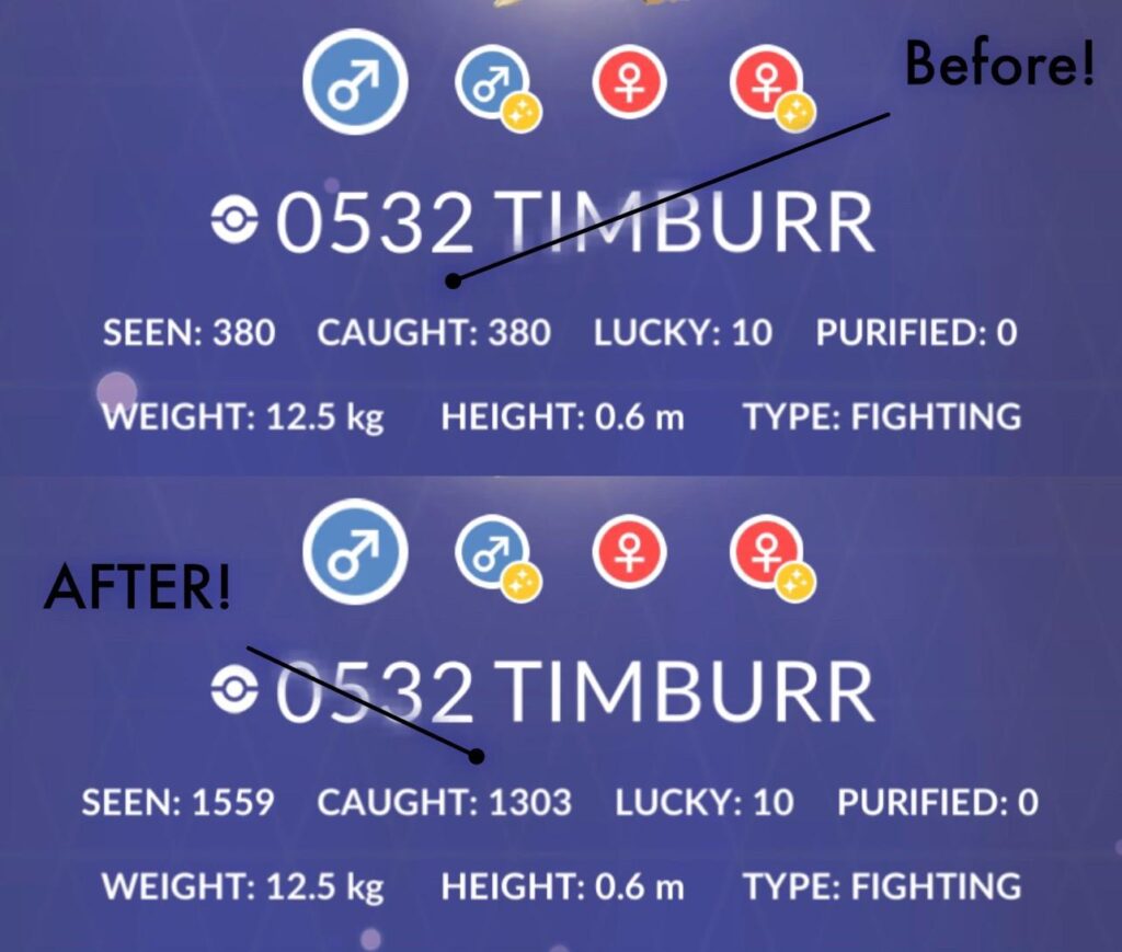 Over 900 Timburr’s caught today!