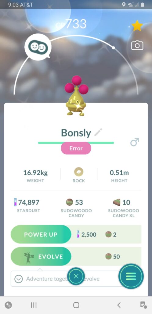 Does anyone know why this is happening when I try to evolve it? I have walked 15 km already.