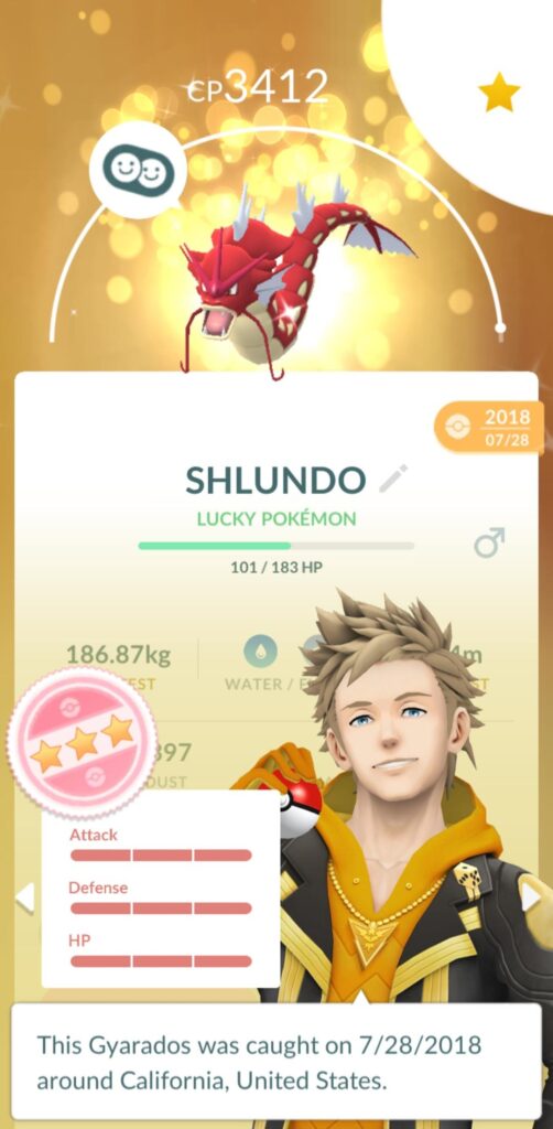 My dad had this that he evolved for the pokedex around when he started. it was 0 stars and he decided to give it to me as a suprise. I am both shocked and extremely grateful.