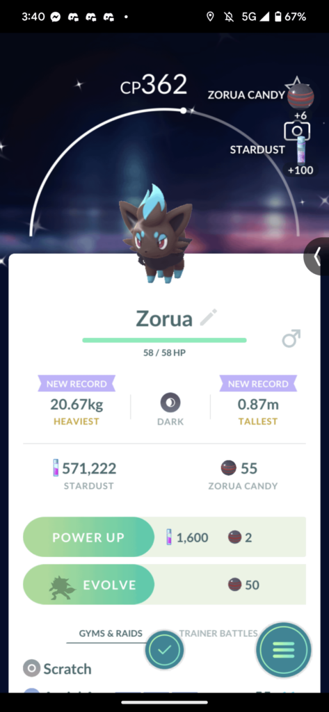 I had no idea that shiny Zorua even existed!