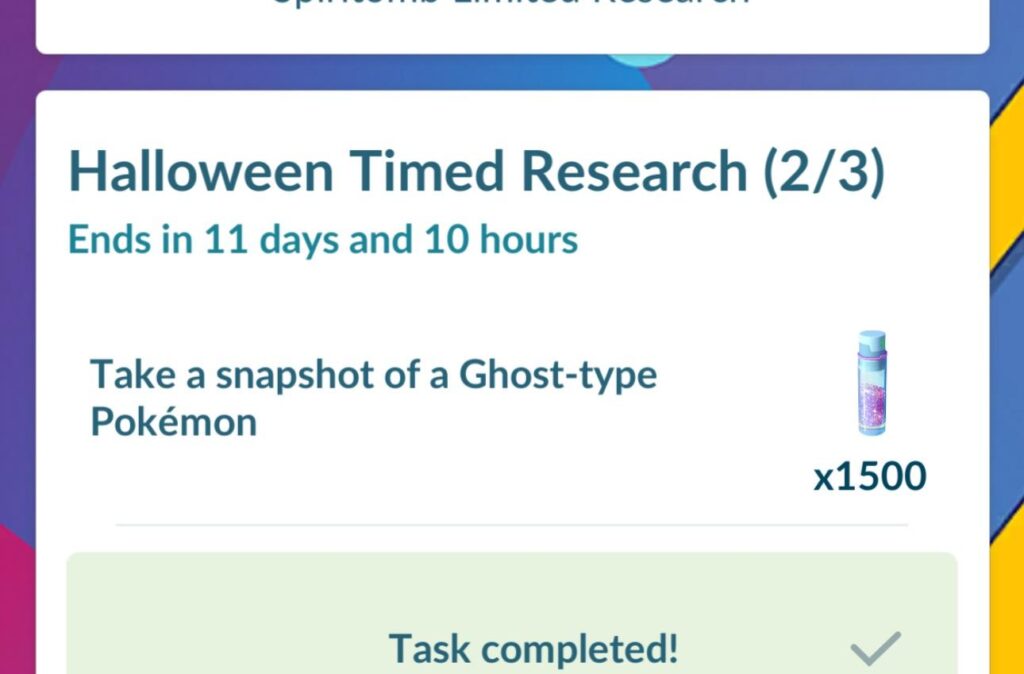 Anyone else having issues with this task? I’ve taken screenshots of heaps of ghost Pokémon and it never completes.