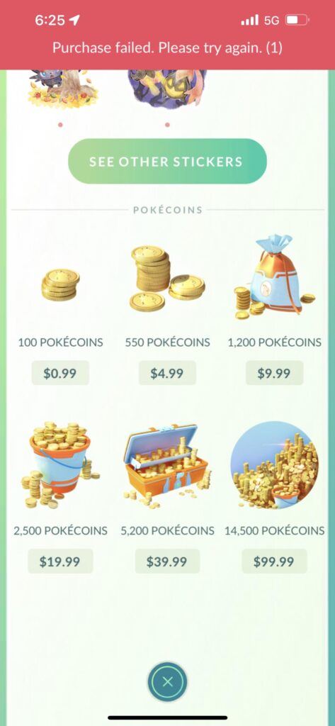 Cannot purchase coins, anyone else seen this issue?