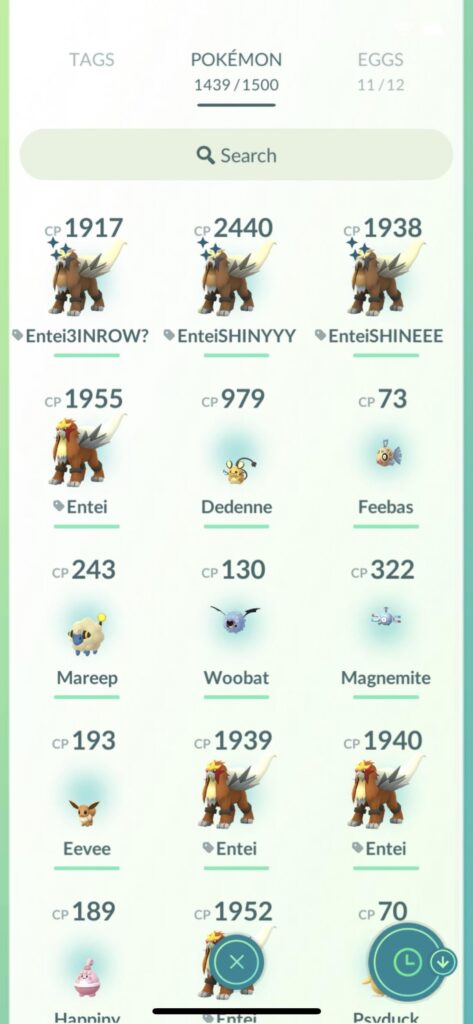 Just got three shiny entei back to back 😭