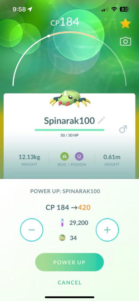 To all people to collect specific CP values: does it count for you if you have to power the pokemon up to get it there?